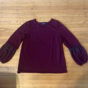 Decorative Bell sleeve sweater in wine